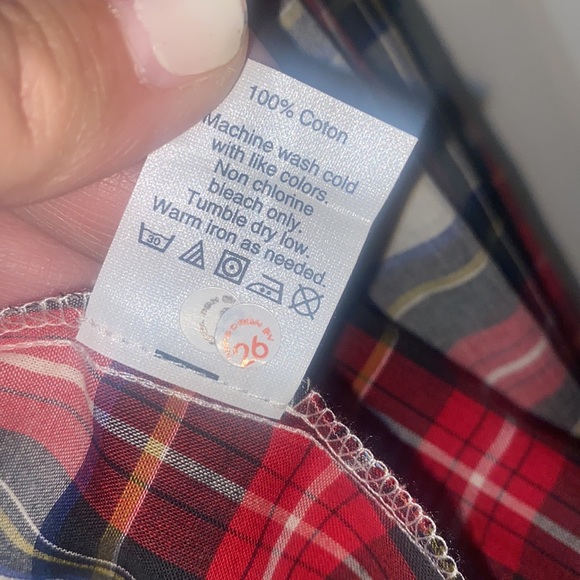 NWT Jcrew Factory cotton lightweight ruffle tartan plaid button-down, MEDIUM! - Picture 3 of 8